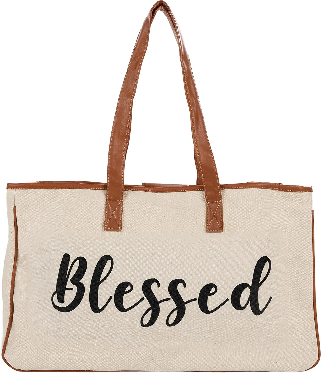 Funky Junque Premium Canvas Tote Bag with Inspirational Quote Lining