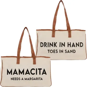 Funky Junque Premium Canvas Tote Bag with Inspirational Quote Lining