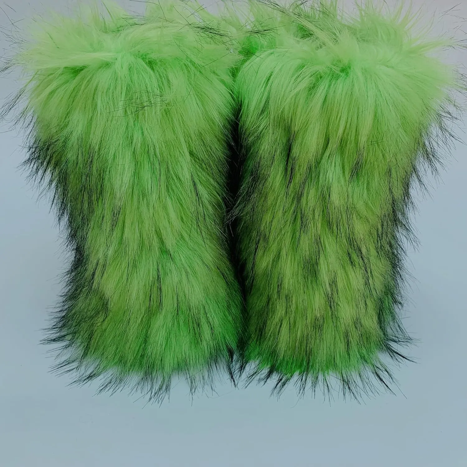 Fur Boots Warm Women's Faux Fur Boot Furry Short Snow Boot Mid-Calf Boots Outdoor Flat Shoes