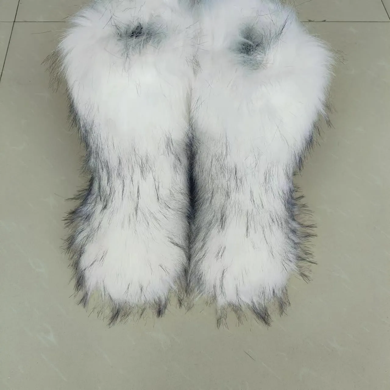 Fur Boots Warm Women's Faux Fur Boot Furry Short Snow Boot Mid-Calf Boots Outdoor Flat Shoes