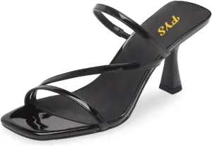FYS Women Square Open Toe Mules Slip on Mid Heel Slippers Cool Summer Sexy Dance Party Shoes Size 4-16 US