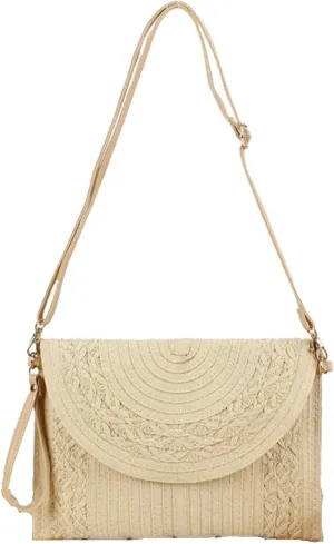 Gets Straw Clutch, Straw Clutch Women Hand-woven for Summer Beach Envelope Clutch Purse Wallet
