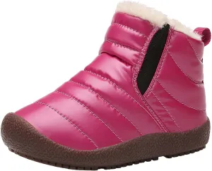 Girls and Boys Snow Fashion Ankle Boots Warm Fuzzy Walking Outdoor Shoes with Zipper (Baby/Toddler/Little Kid)