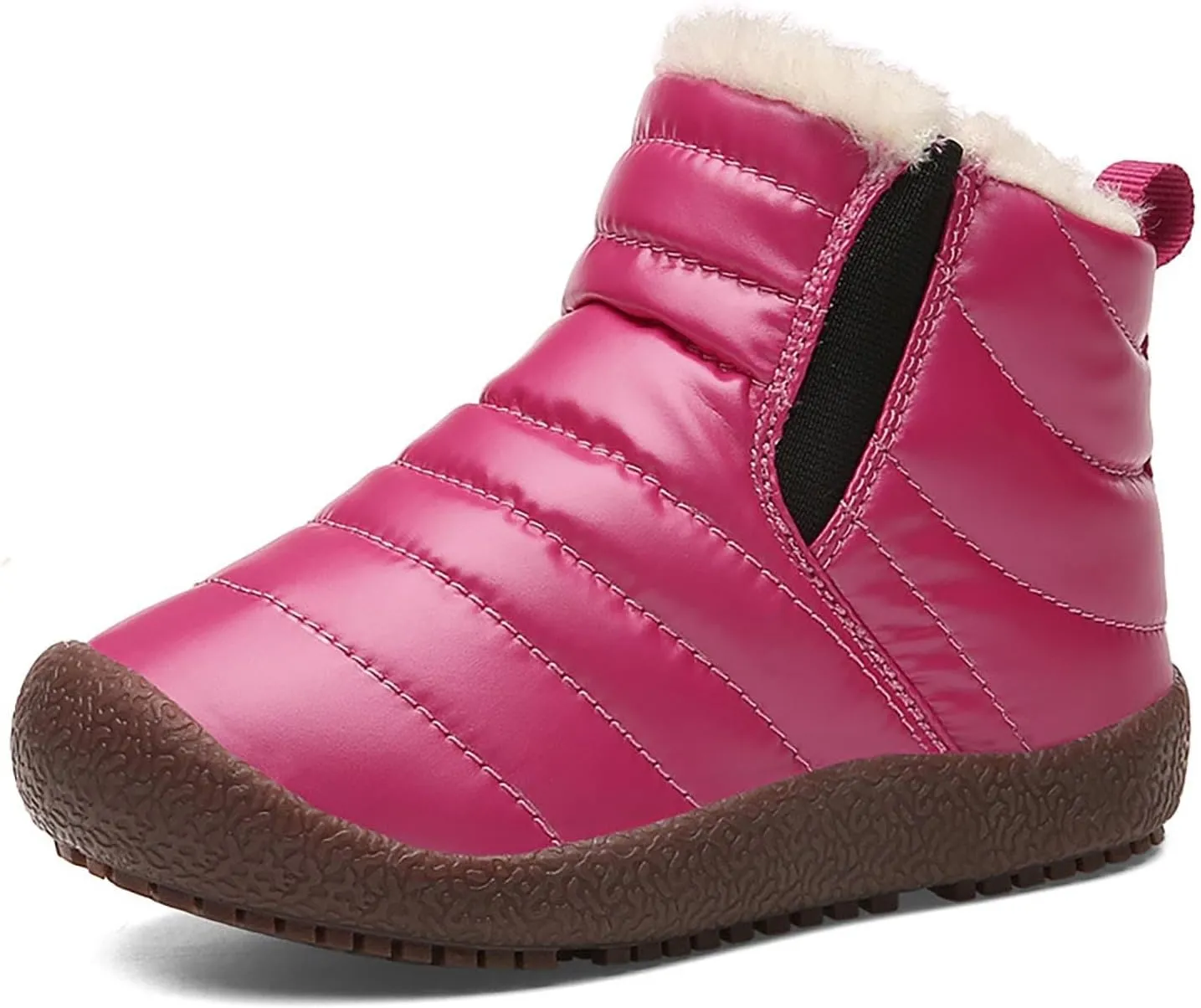 Girls and Boys Snow Fashion Ankle Boots Warm Fuzzy Walking Outdoor Shoes with Zipper (Baby/Toddler/Little Kid)