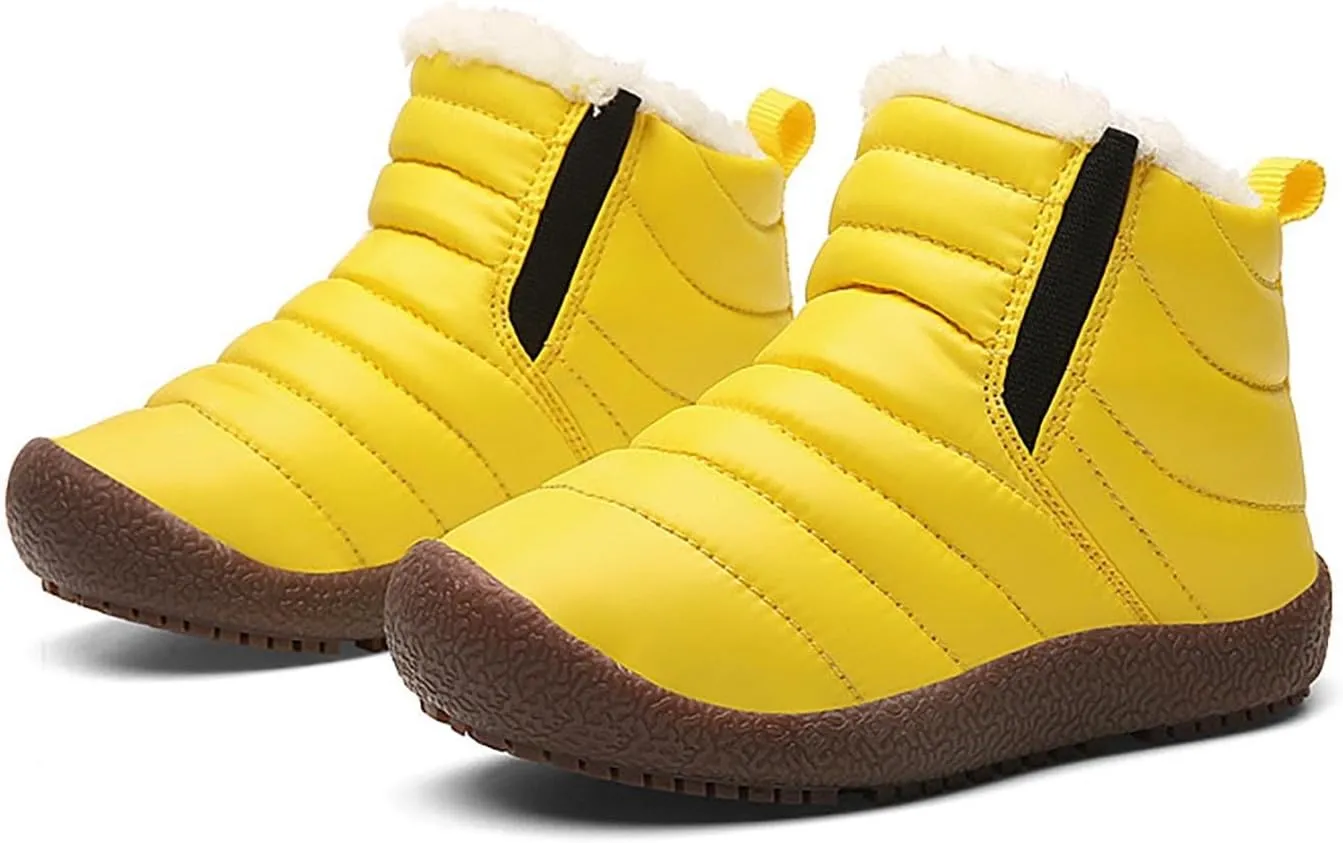Girls and Boys Snow Fashion Ankle Boots Warm Fuzzy Walking Outdoor Shoes with Zipper (Baby/Toddler/Little Kid)