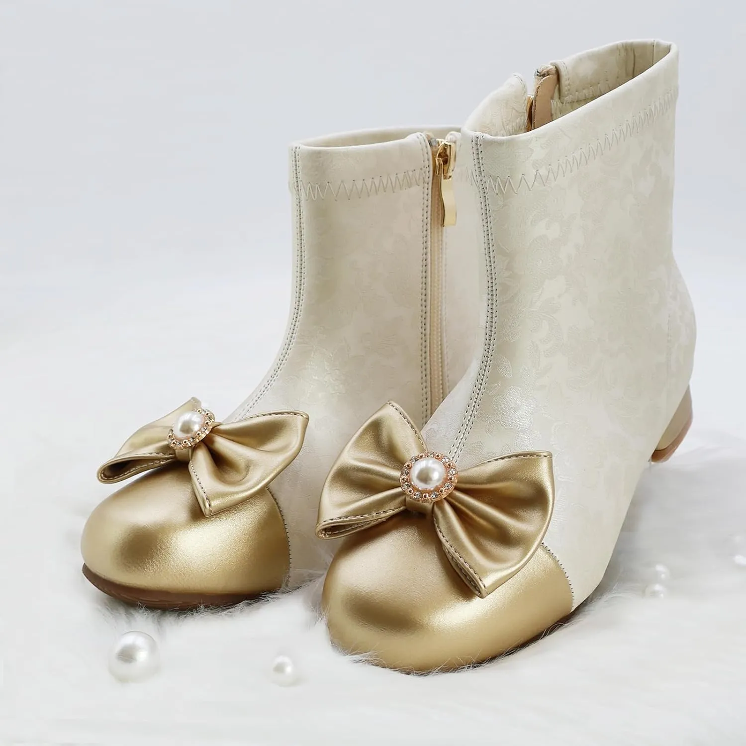 Girls Cowgirl Boots Little Kids Western Boots Mid Calf Toddler Riding Shoes Glitter Boots