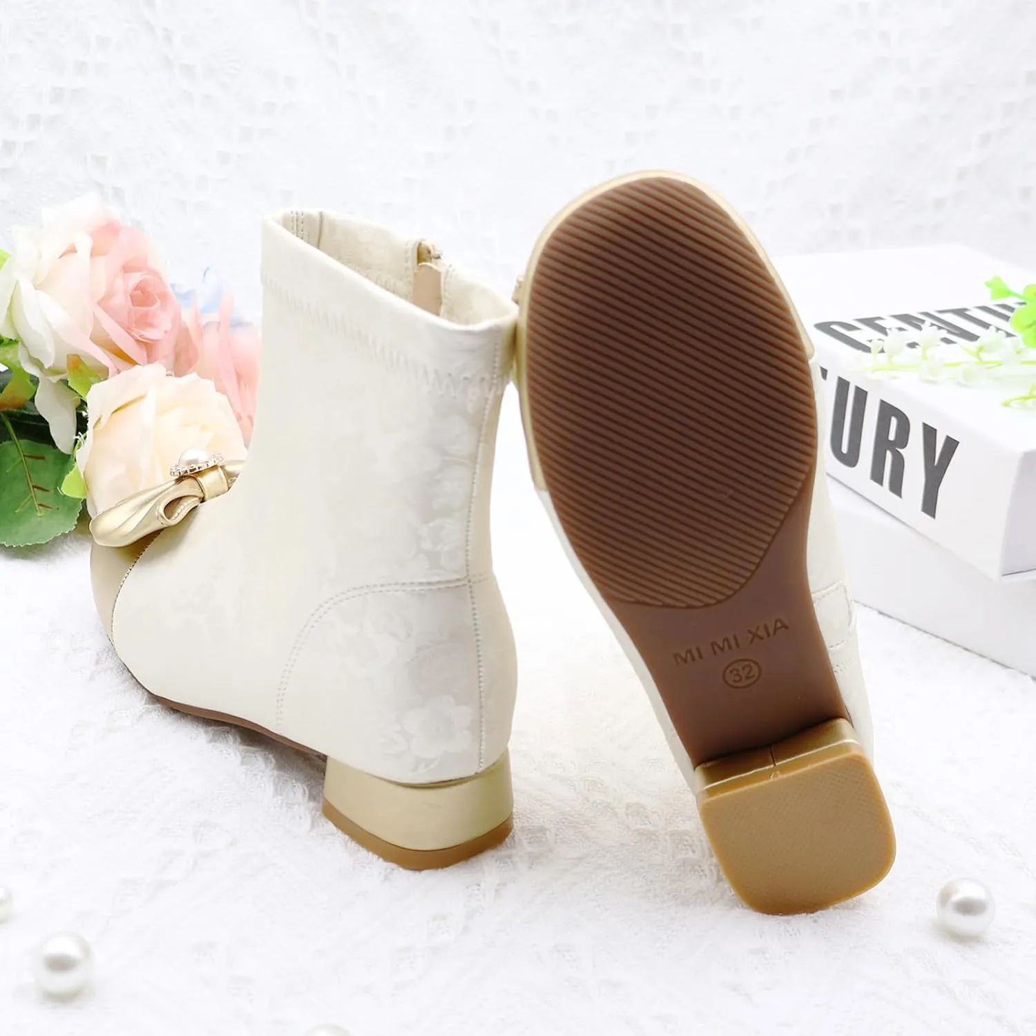 Girls Cowgirl Boots Little Kids Western Boots Mid Calf Toddler Riding Shoes Glitter Boots