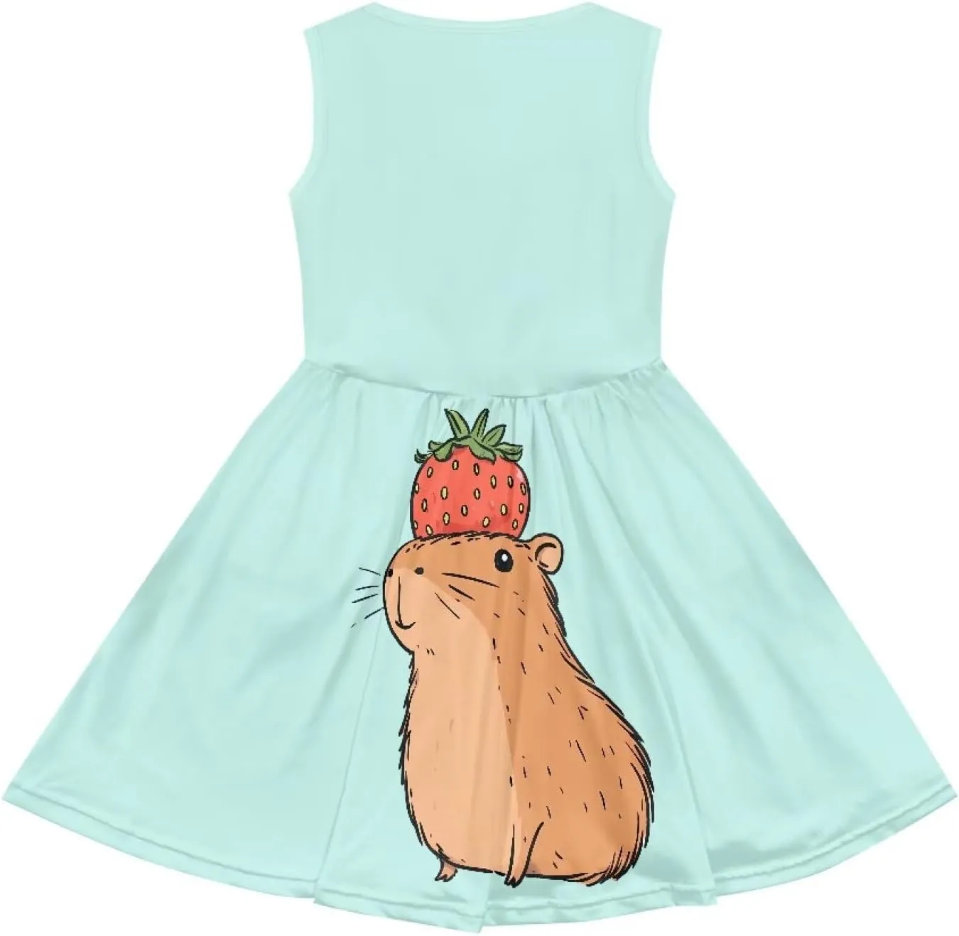 Girls Cute Summer Dresses 2-14Y Kids Mini Party Sun Dress Twirly Skater Dress Sleeveless Dress with Pockets