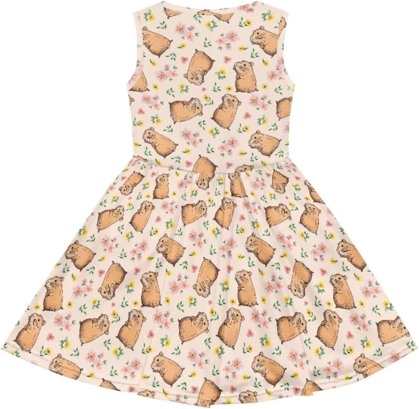 Girls Cute Summer Dresses 2-14Y Kids Mini Party Sun Dress Twirly Skater Dress Sleeveless Dress with Pockets
