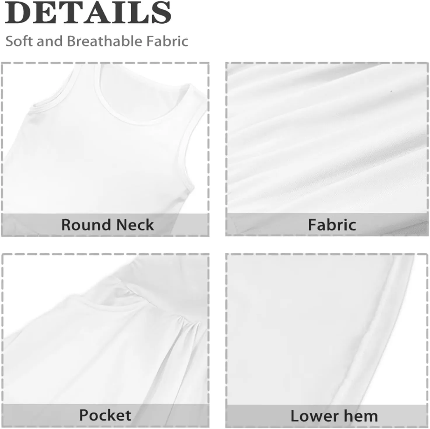 Girls Cute Summer Dresses 2-14Y Kids Mini Party Sun Dress Twirly Skater Dress Sleeveless Dress with Pockets