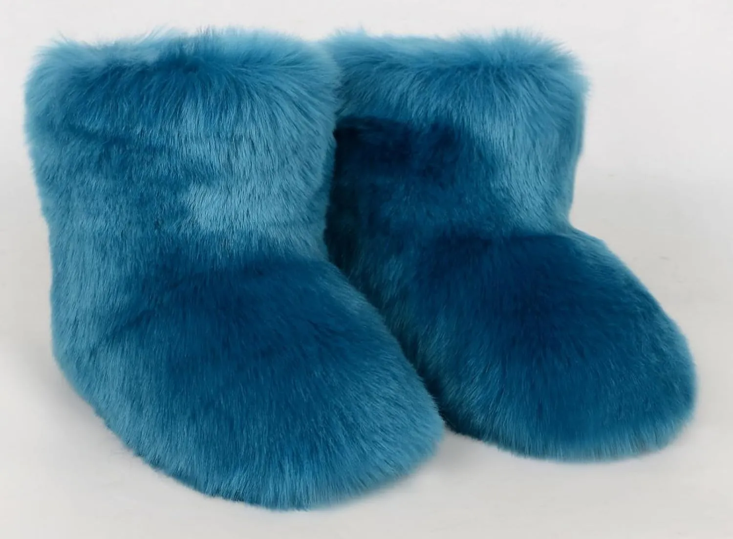 Girls Fluffy Furry Snow Boots Faux Fur Winter Warm Outdoor Boots