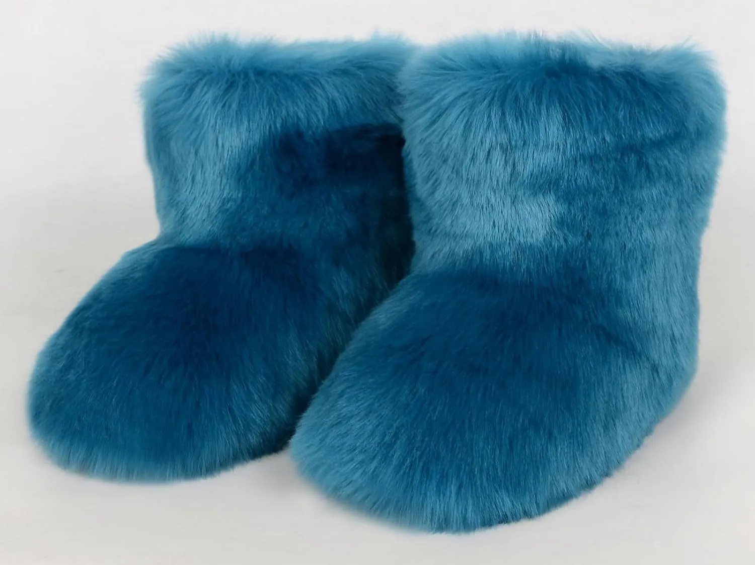 Girls Fluffy Furry Snow Boots Faux Fur Winter Warm Outdoor Boots