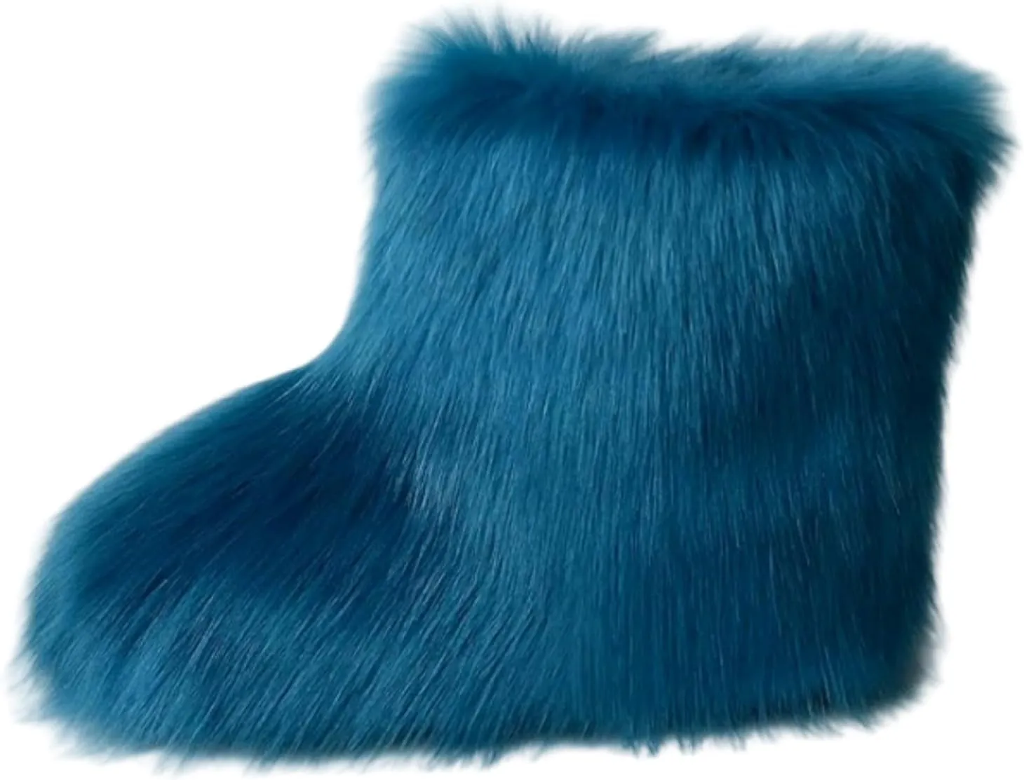 Girls Fluffy Furry Snow Boots Faux Fur Winter Warm Outdoor Boots