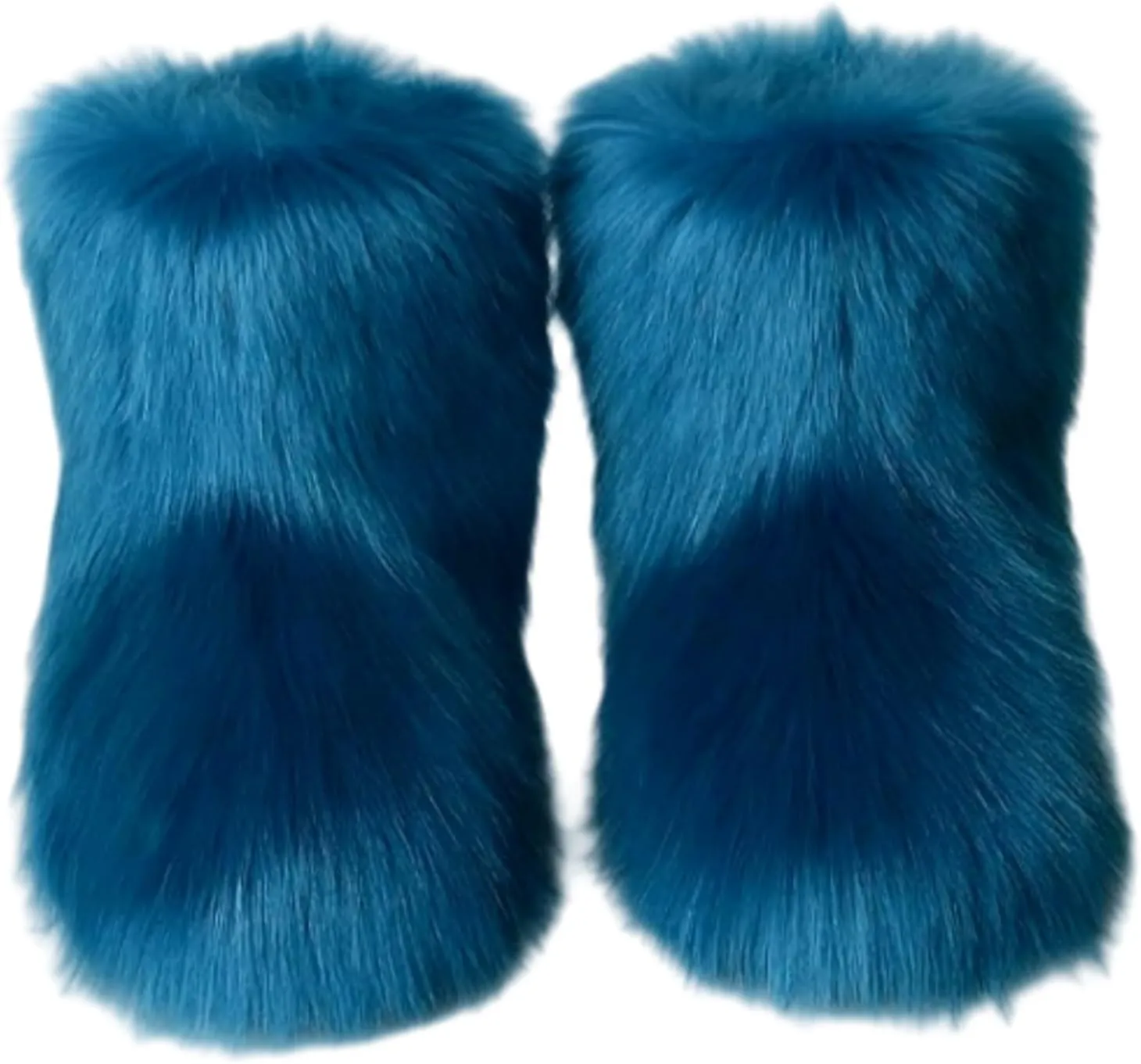 Girls Fluffy Furry Snow Boots Faux Fur Winter Warm Outdoor Boots