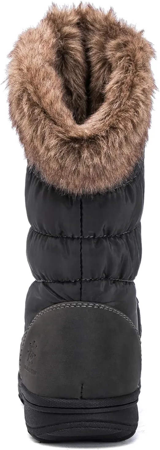GLOBALWIN Women's Snow Boots Mid Calf Warm Winter Fashion Boots Comfortable Lace-UpWaterproof Boots Insulated Non-Slip Outdoor Shoes for Women