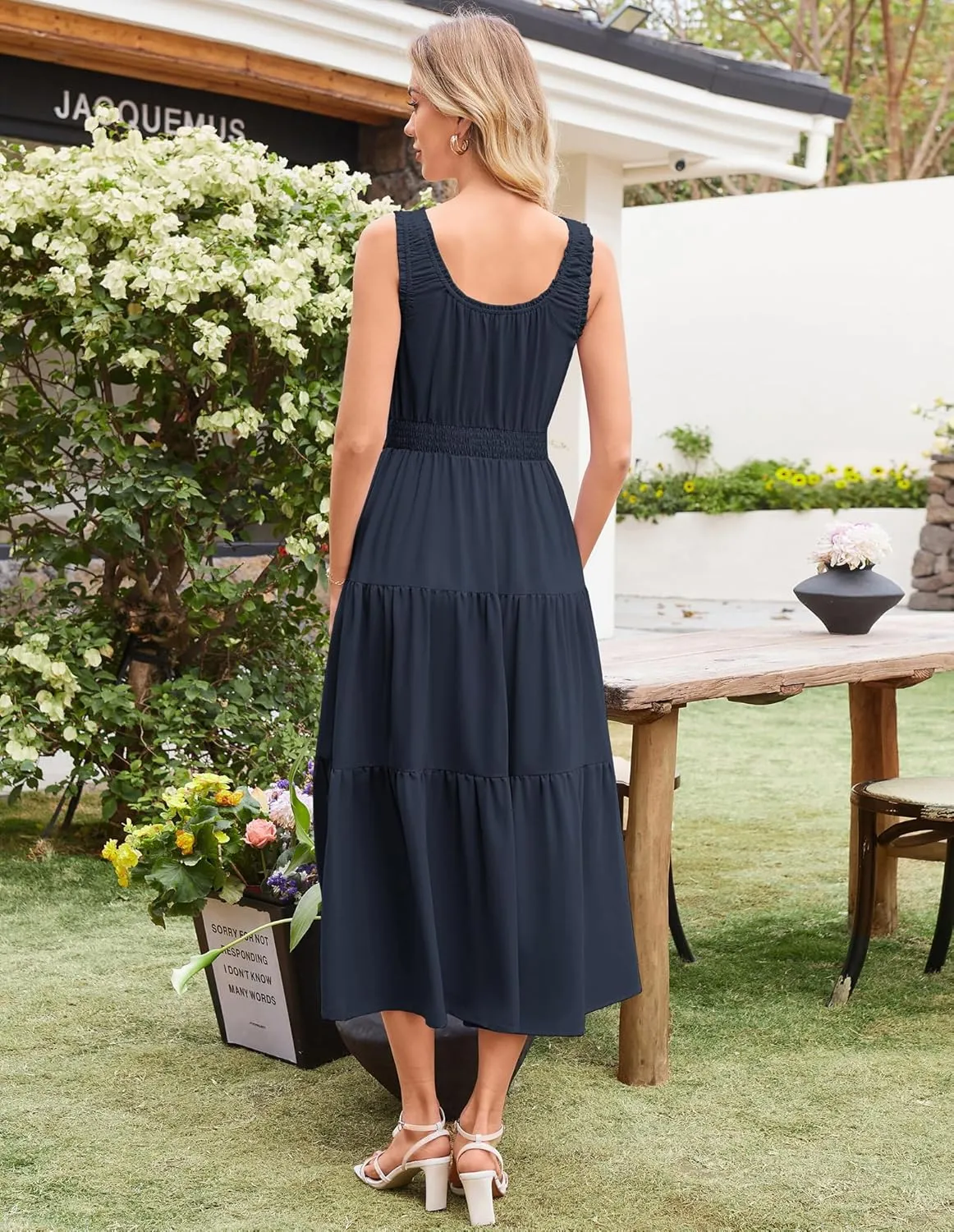 GRACE KARIN Women's Summer Dresses 2025 Long Flowy Tiered Dress Boho Swing Sundress with Pocket