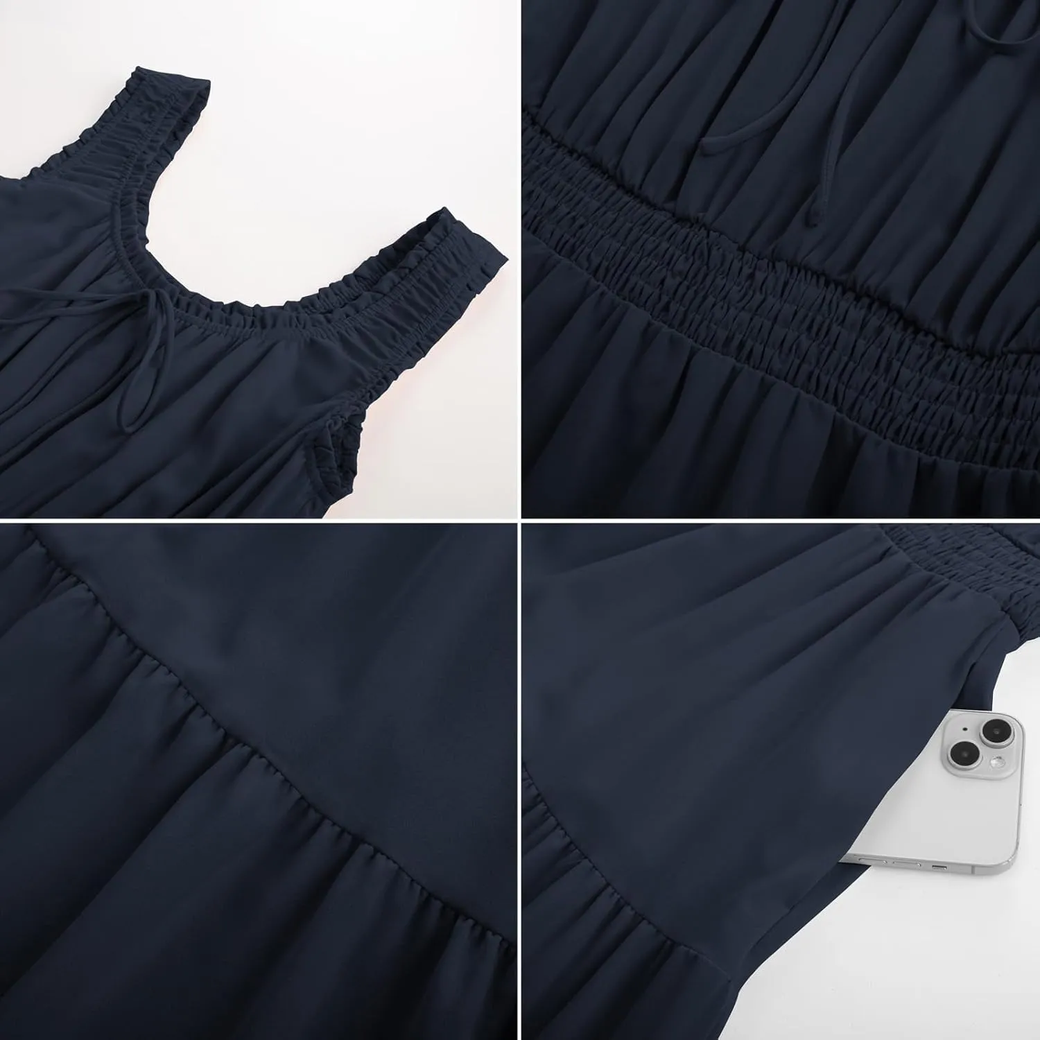 GRACE KARIN Women's Summer Dresses 2025 Long Flowy Tiered Dress Boho Swing Sundress with Pocket