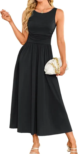 GRACE KARIN Women's Summer Maxi Dresses 2025 Soft Formal Wedding Guest Dress with Pocket