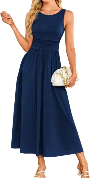 GRACE KARIN Women's Summer Maxi Dresses 2025 Soft Formal Wedding Guest Dress with Pocket