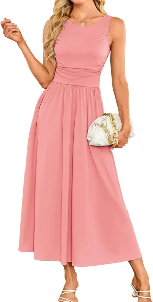 GRACE KARIN Women's Summer Maxi Dresses 2025 Soft Formal Wedding Guest Dress with Pocket