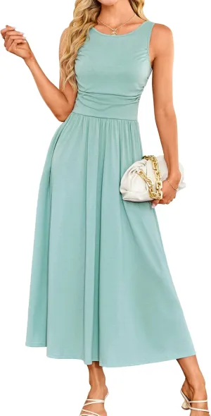 GRACE KARIN Women's Summer Maxi Dresses 2025 Soft Formal Wedding Guest Dress with Pocket