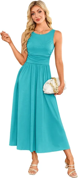 GRACE KARIN Women's Summer Maxi Dresses 2025 Soft Formal Wedding Guest Dress with Pocket