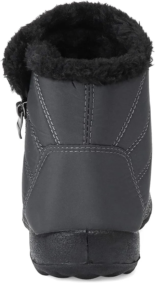 gracosy Warm Snow Boots Outdoor for Women, Winter Warm Boots Women Anti-Slip Winter Bootie Fur Lined Warm Ankle Boots Waterproof Slip on Outdoor Shoes