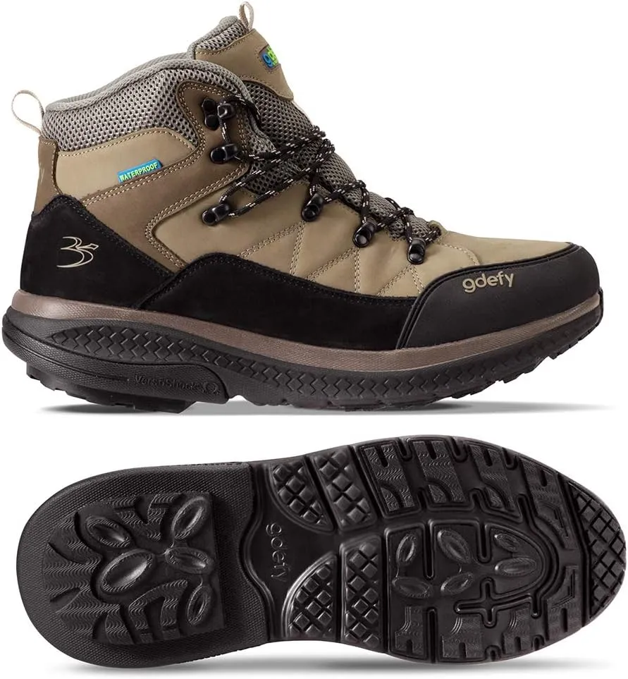 Gravity Defyer G-DEFY Sierra Waterproof Men’s Hiking Boot | VersoShock Technology for Pain Associated with Walking | Prolonged Standing | Arch Support | Free Custom Orthotic