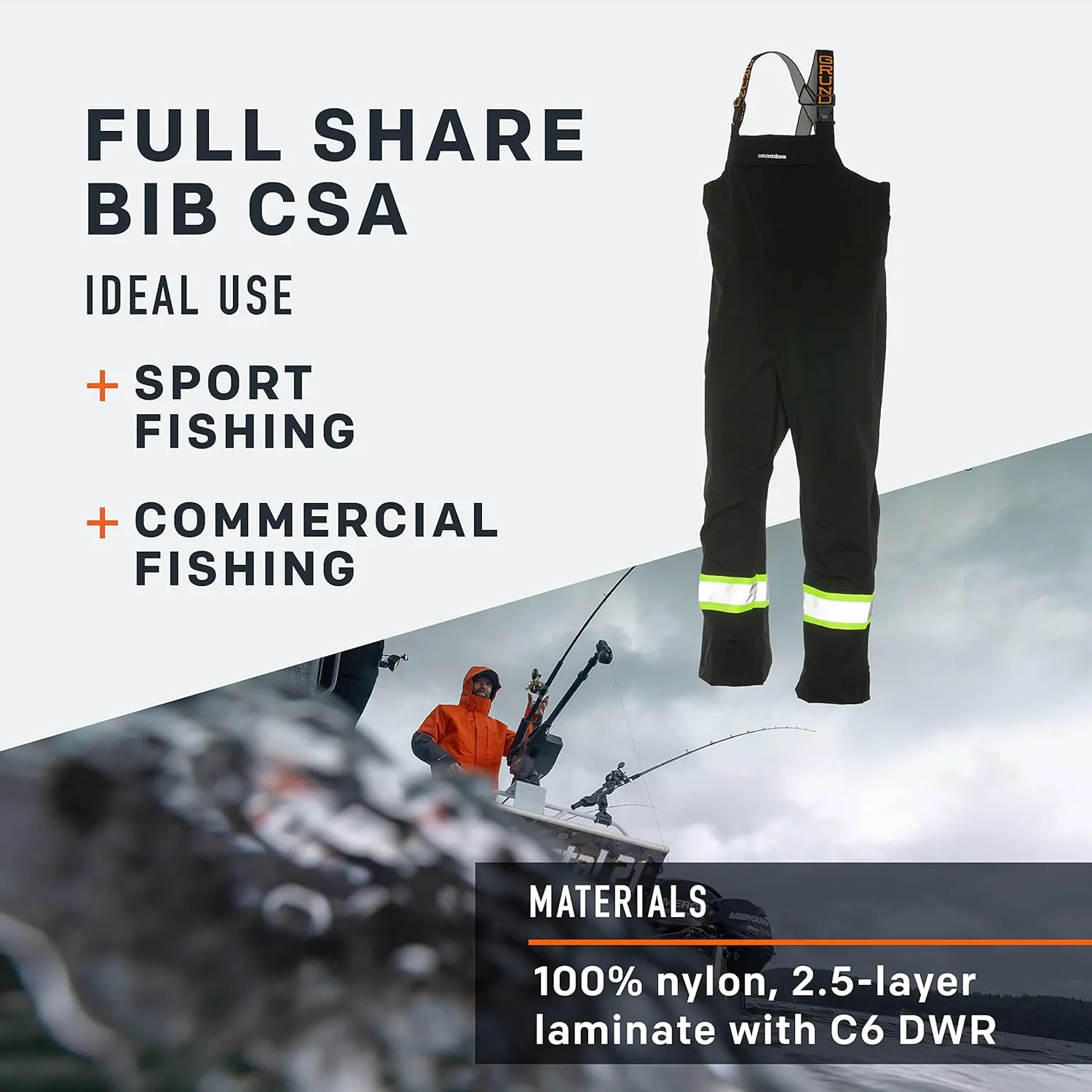 Grundens Men's Full Share CSA Bib | Waterproof, Breathable