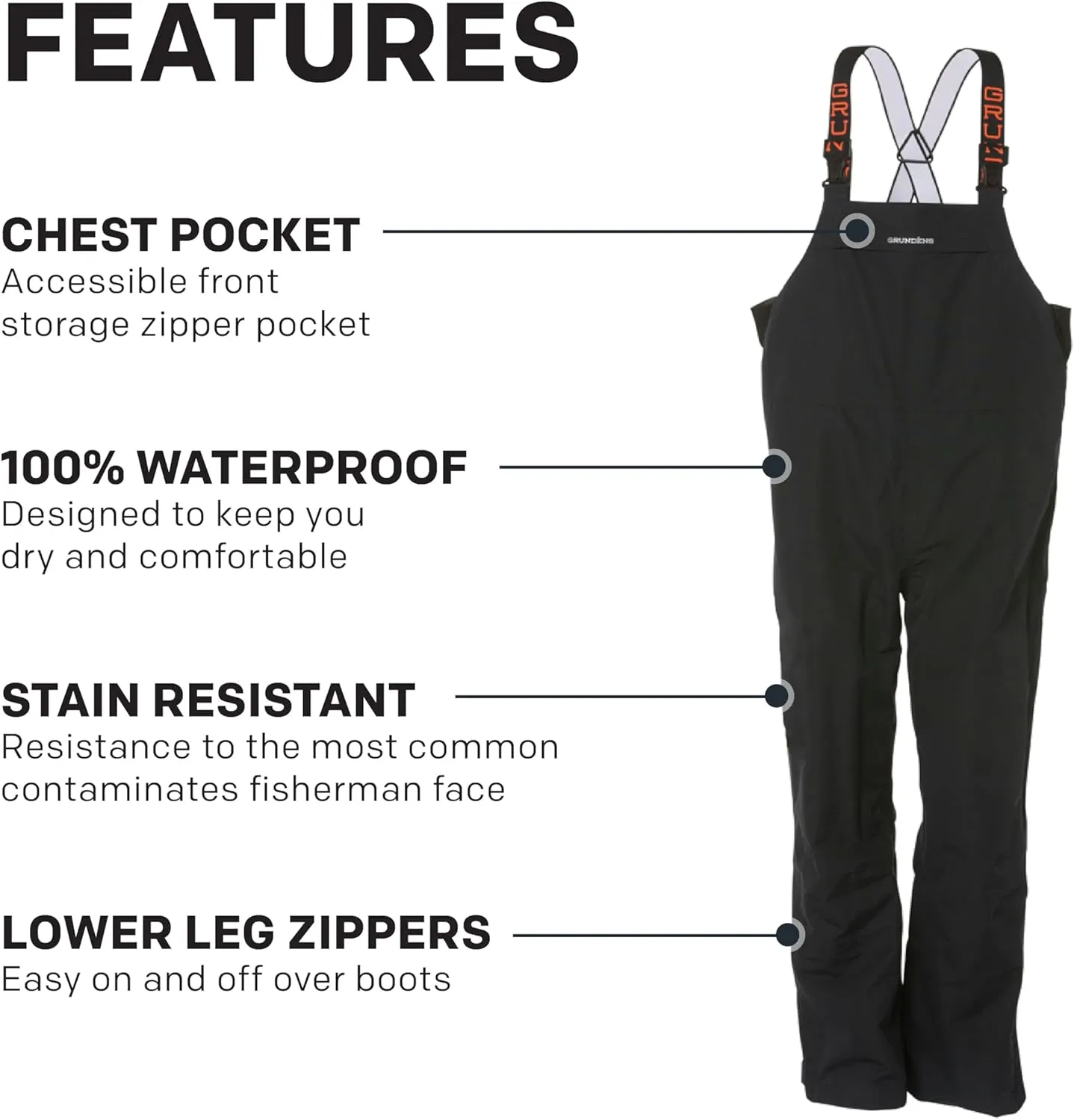 Grundéns Men’s Full Share Bib | Waterproof, Breathable