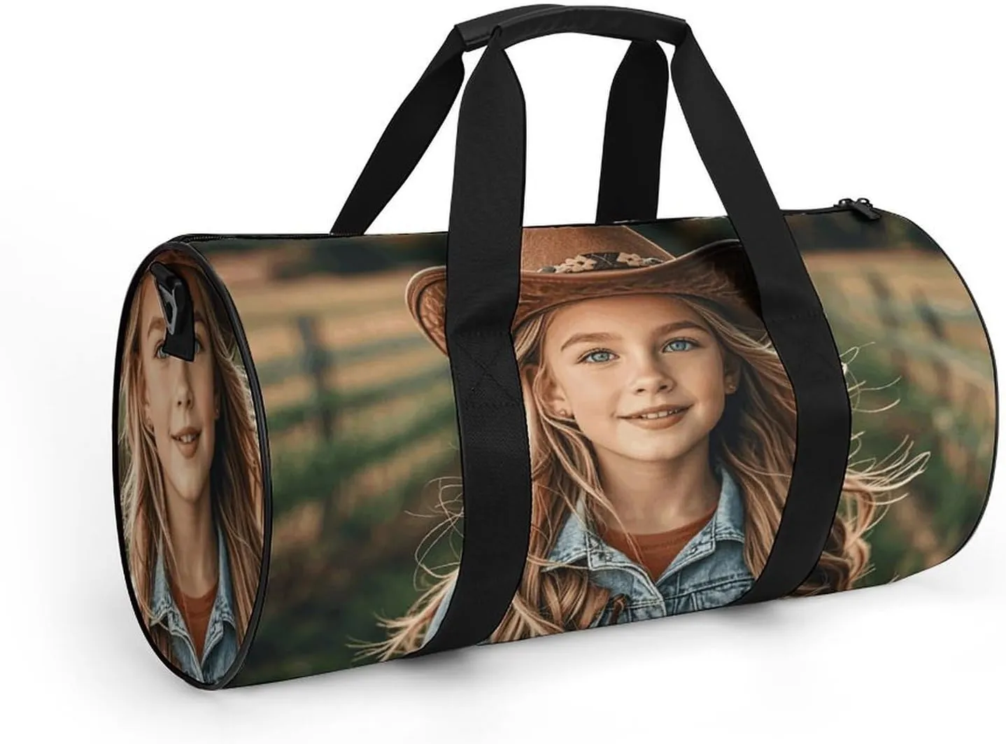 Gym Bags Small Cowgirl Boots Hat in Farms Duffel Bag Overnight Bag with Shoe Compartment Carryon Bag for Men Women