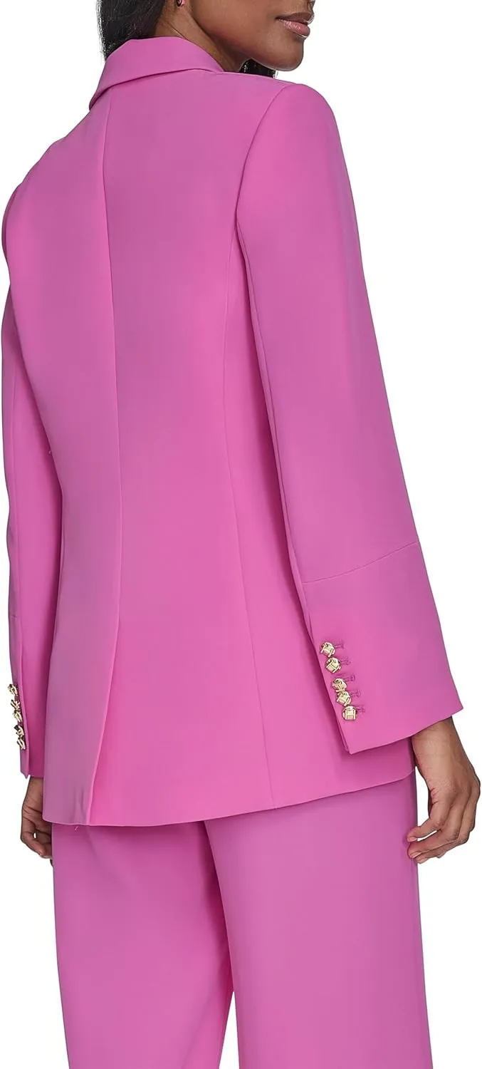 Halston Women's Two Button Soft Suiting Front Pocket Blazer