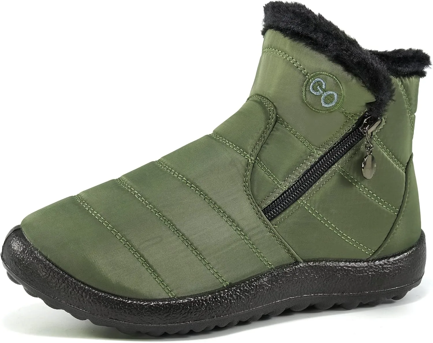 HARENCE Snow Boots for Women Winter Boot with Comfortable Warm Fur Lined Ankle Booties Outdoor Slip On Waterproof Short Boots