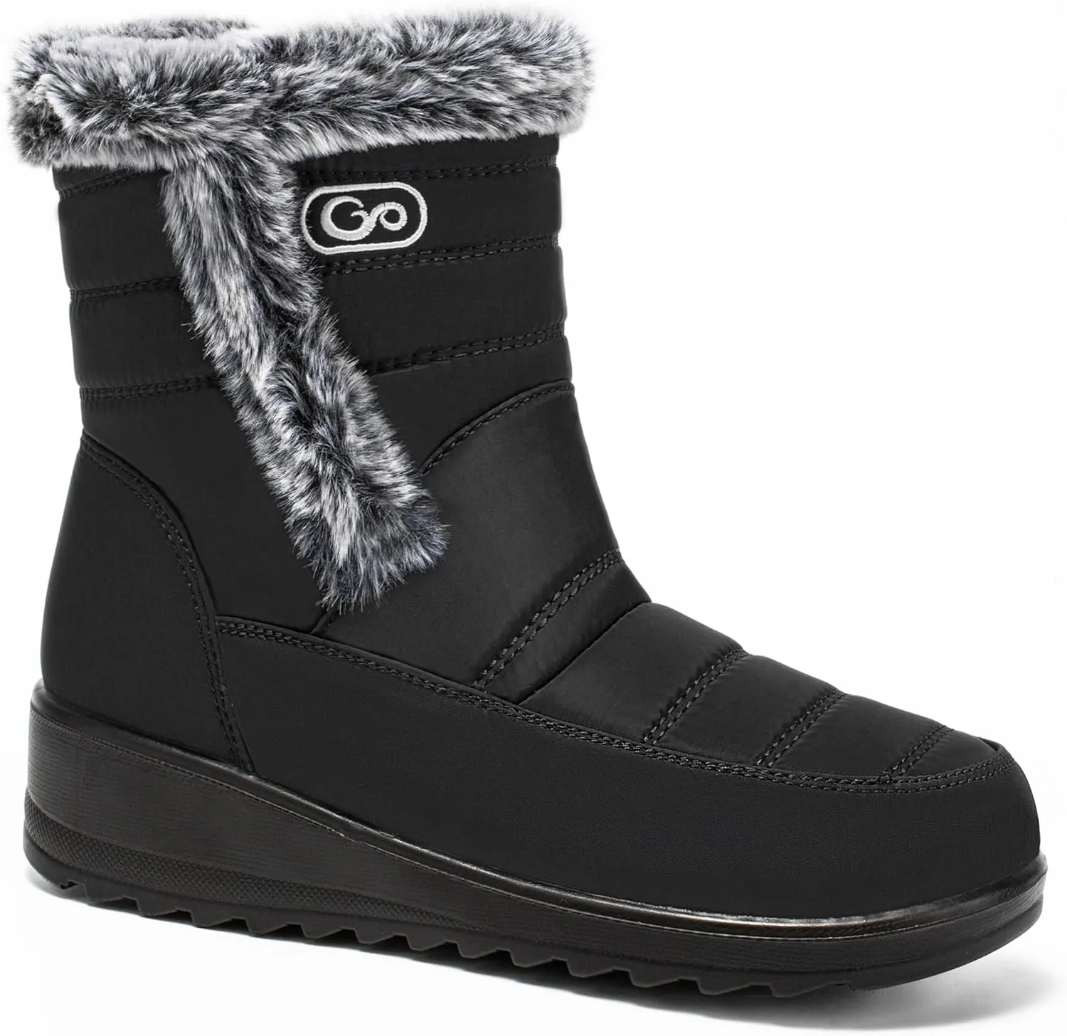 HARENCE Womens Winter Snow Boots: Warm Fur Lined Zipper Ankle Booties Comfortable Outdoor Waterproof Slip on Boots for Women