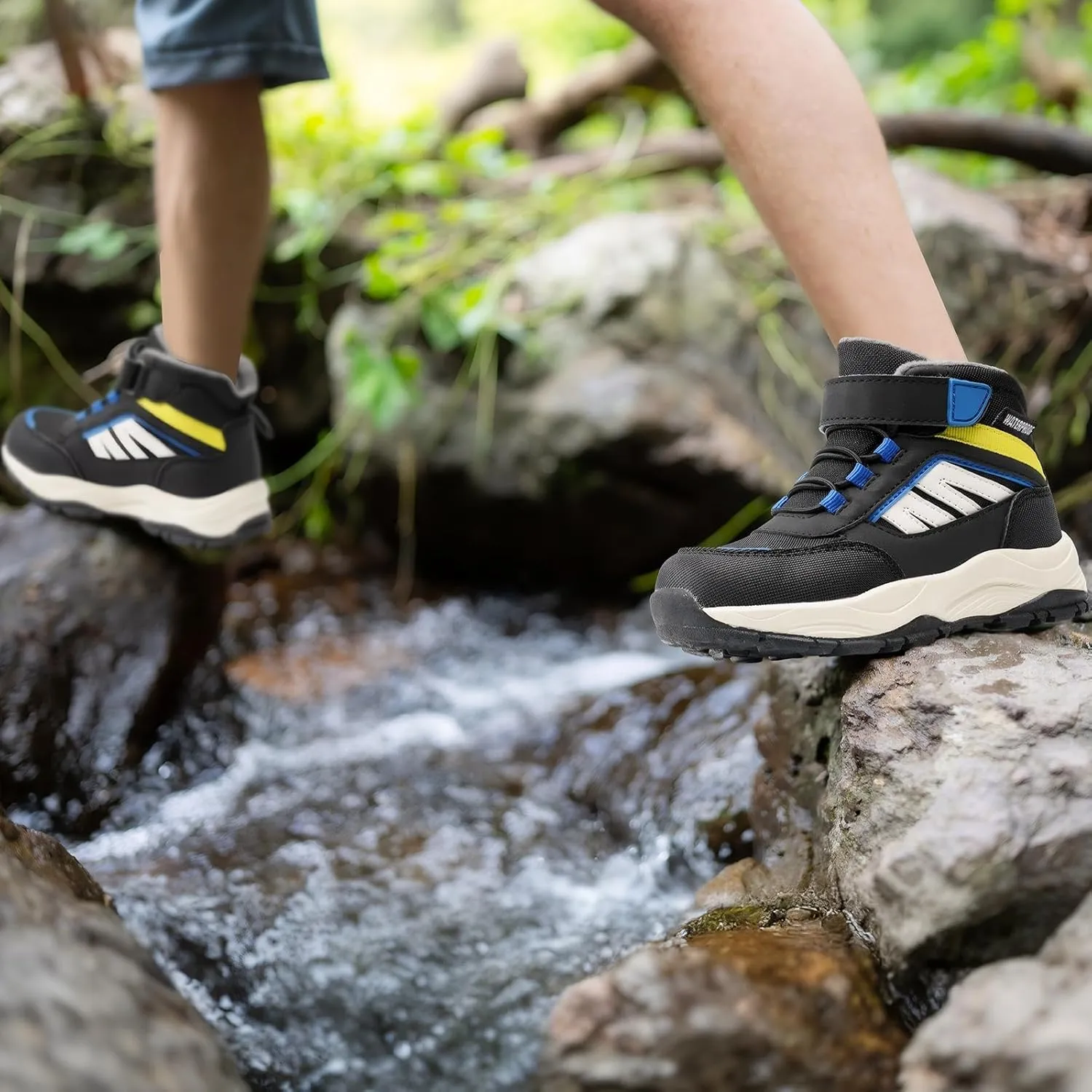 Harvest Land Kids Winter Boots Waterproof Girls Boys Snow Hiking Outdoor Boots Anti Collision Anti-Skid Mid Ankle Adventure Trekking Shoes