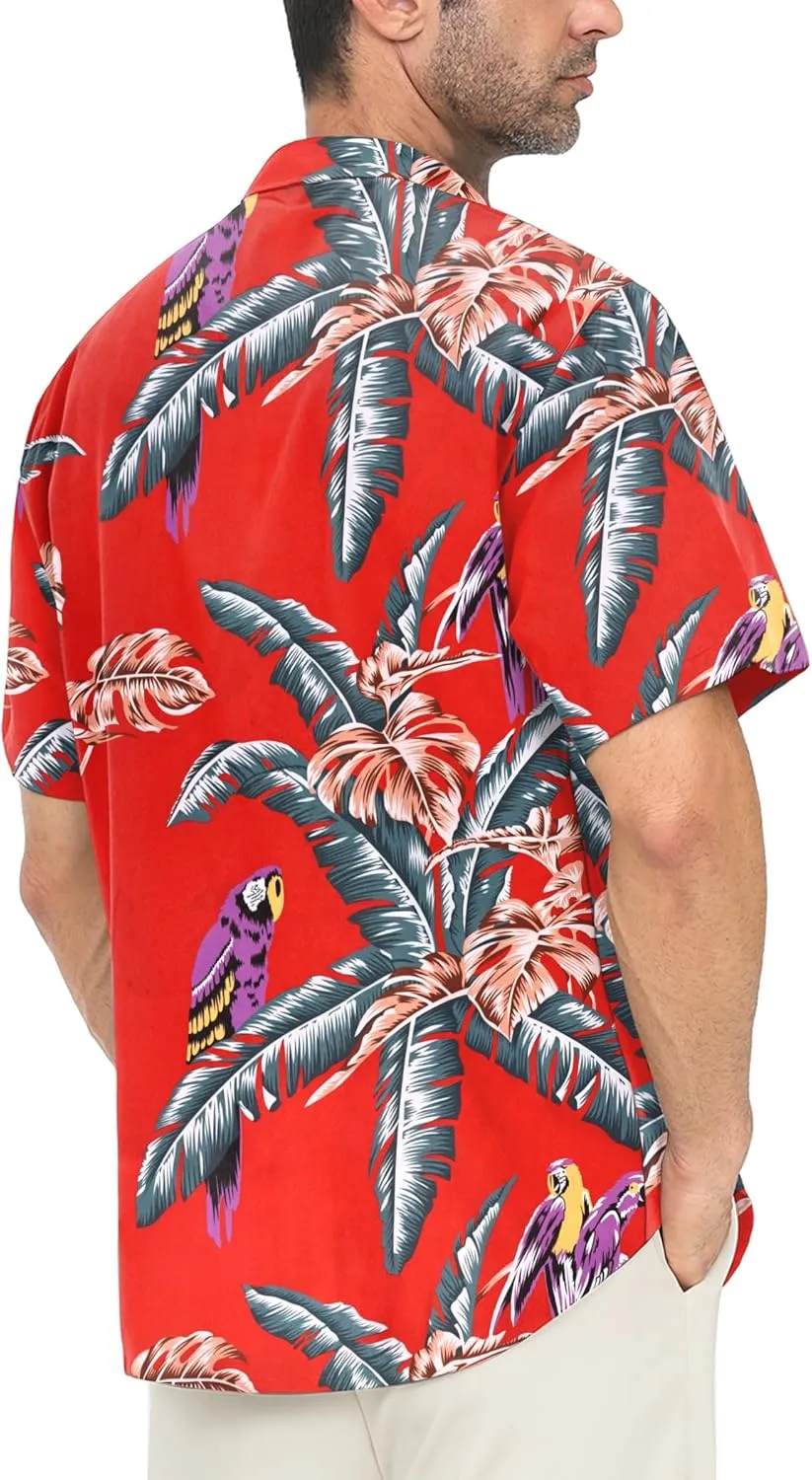 Hawaiian Shirt for Men with Pocket - Button Down Wrinkle-Resistant for Beach, Pool Parties (S-4XL)