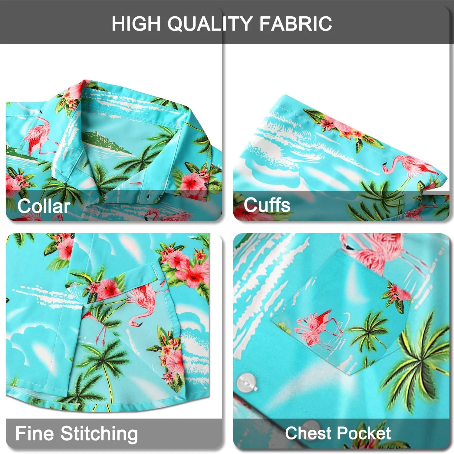 Hawaiian Shirt for Men with Pocket - Button Down Wrinkle-Resistant for Beach, Pool Parties (S-4XL)