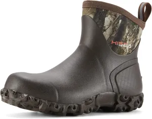 HISEA Men's Rubber Boots Ankle Rain Boots Waterproof Outdoor Mud Bootie for Lawn and Garden