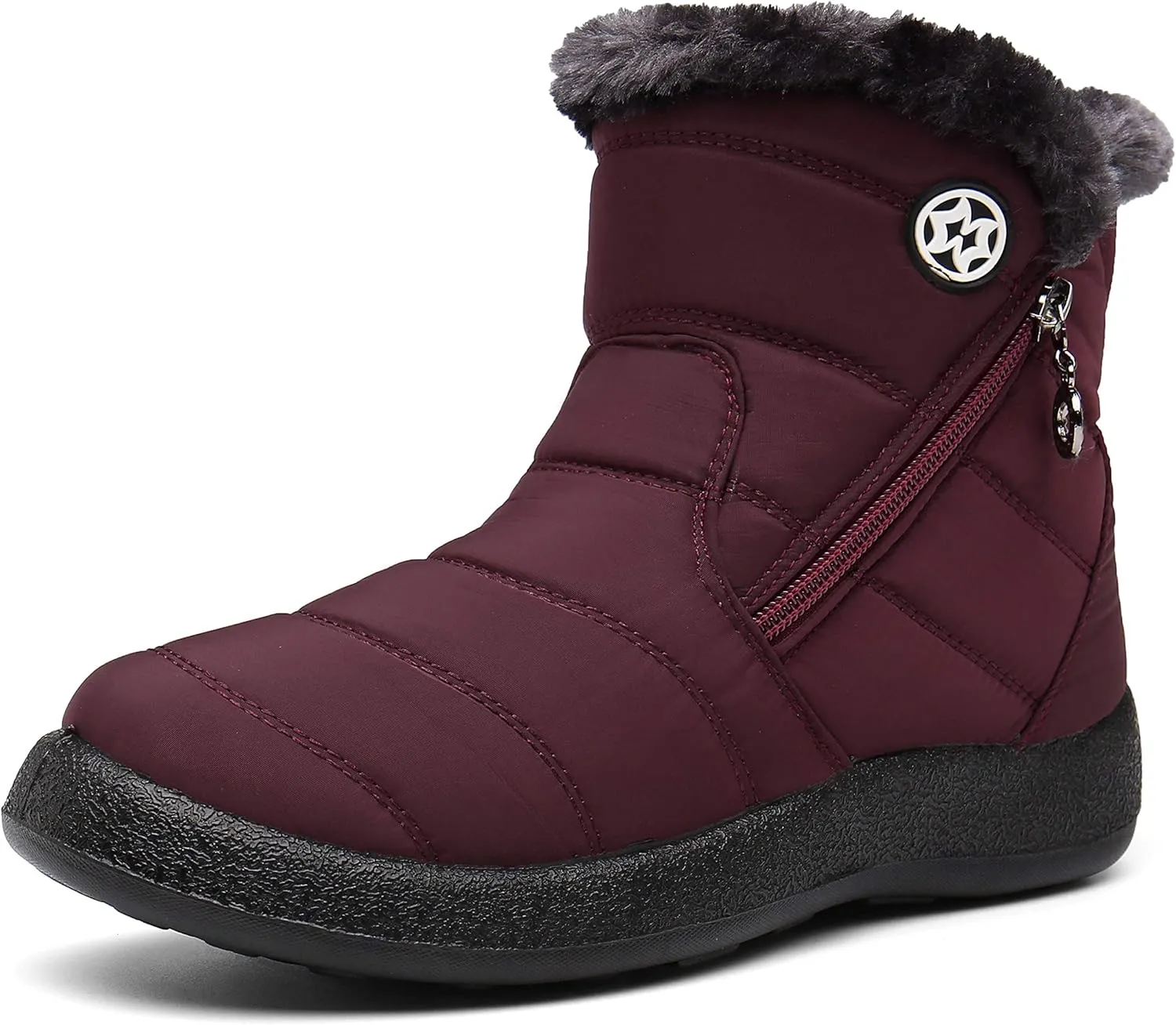 Hsyooes Womens Warm Fur Lined Winter Snow Boots Waterproof Ankle Boots Outdoor Booties Comfortable Shoes for Women