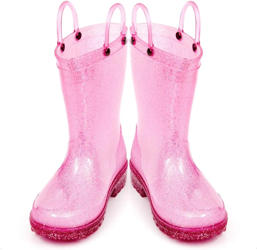 HugRain Light Up Rain Boots for Little Kids