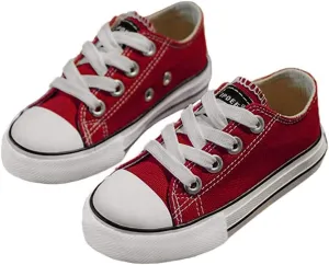 iFANS Boys and Girl Low Top Canvas Kids Lace up Sneakers