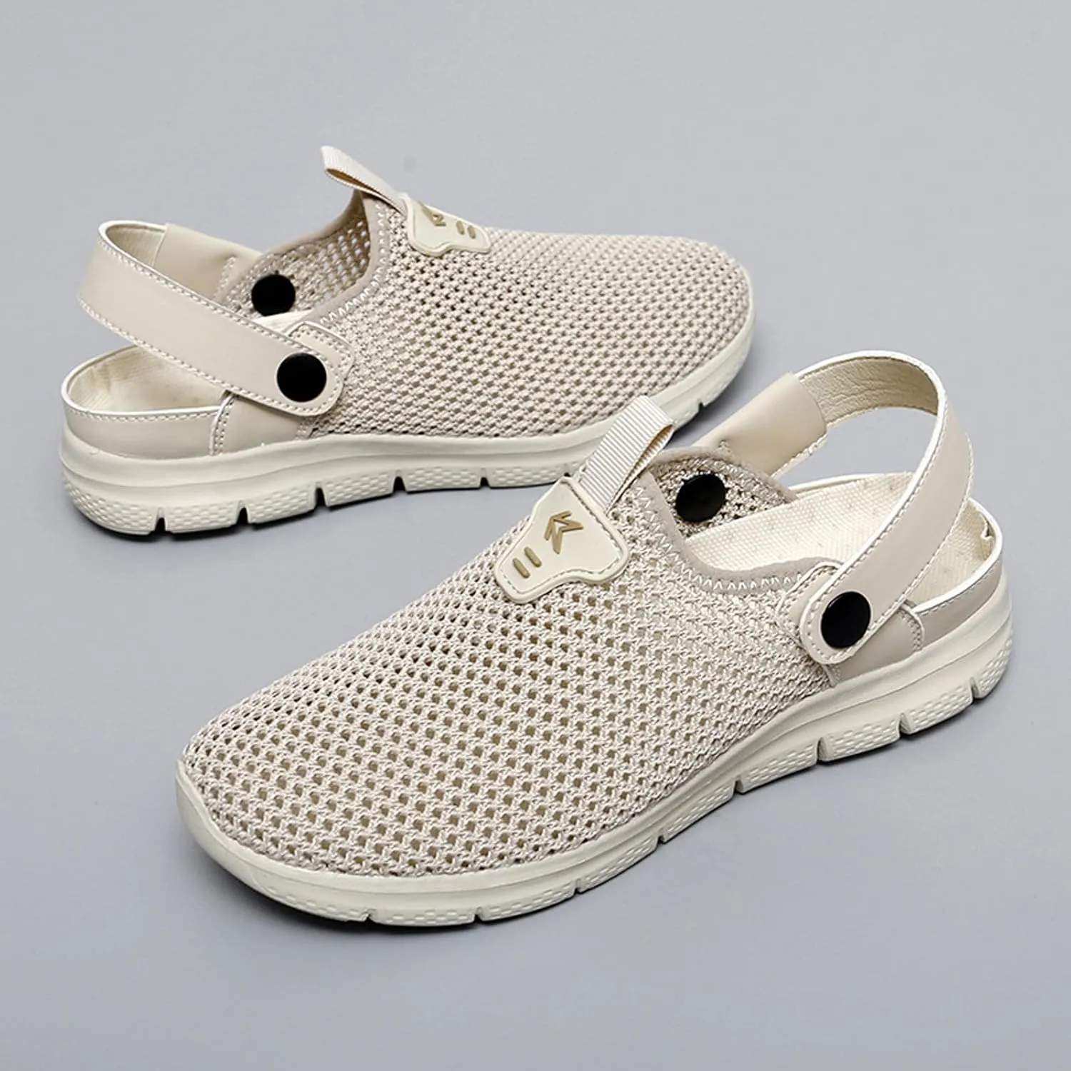 ihinzry Men's Women's Garden Clogs Hollow Mesh Clog Indoor Outdoor Slippers Nurse Work Mules