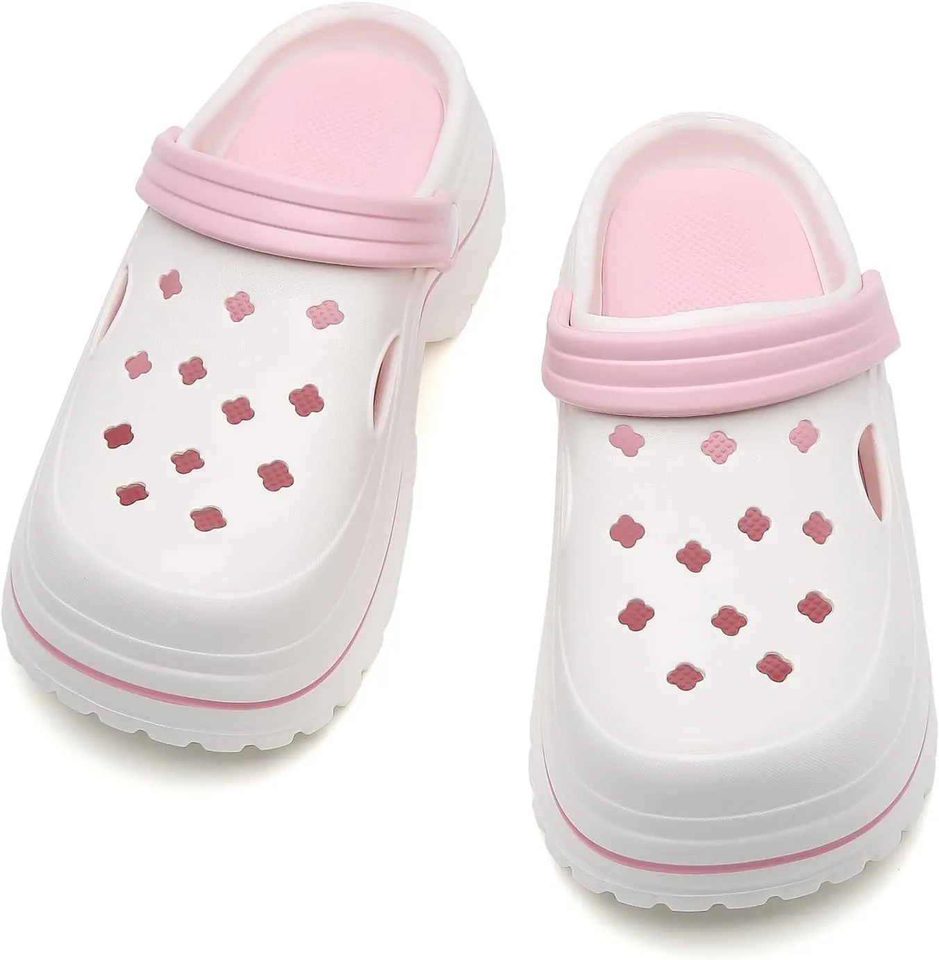ihinzry Women's Platform Clogs Gardener Shoes 2.5 Inches Heeled Mules Clog Slip On Slides Shoes Outdoor Slippers