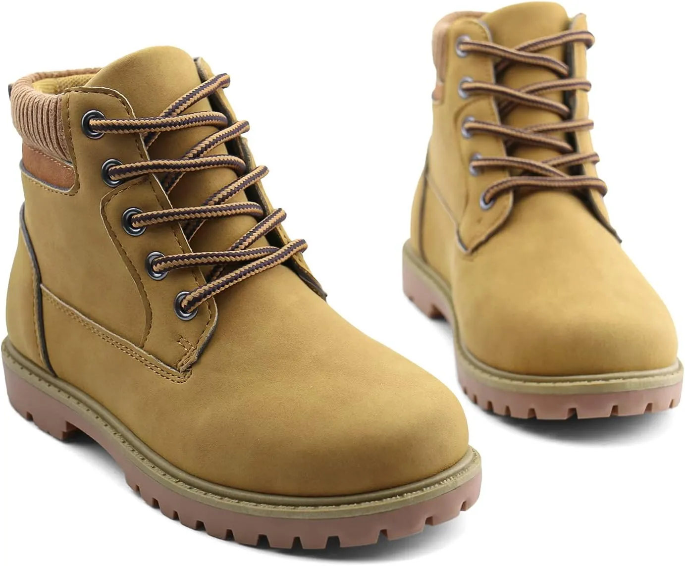 JABASIC Kids Ankle Boots Boys Girls Lace-Up Outdoor Comfort Work Boots