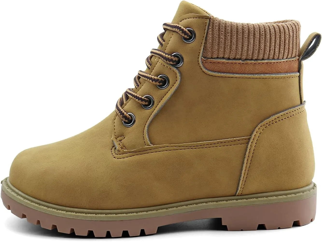 JABASIC Kids Ankle Boots Boys Girls Lace-Up Outdoor Comfort Work Boots