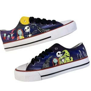 Jack and Sally Purple Sneakers, Canvas, Low-Top, Lace-Up (7Women/5Men/EUR38)