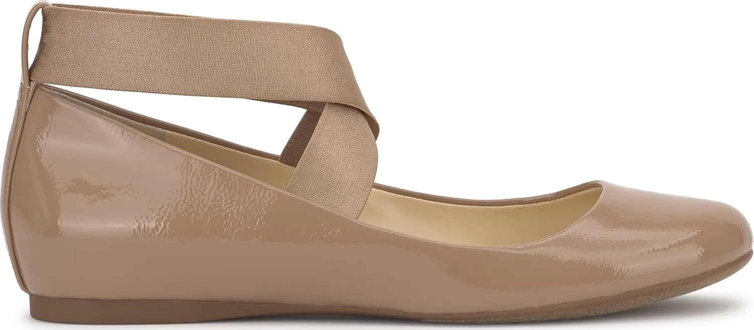 Jessica Simpson Mandayss Women's Pull-On Criss-Cross Ankle Ballet Flats Shoes