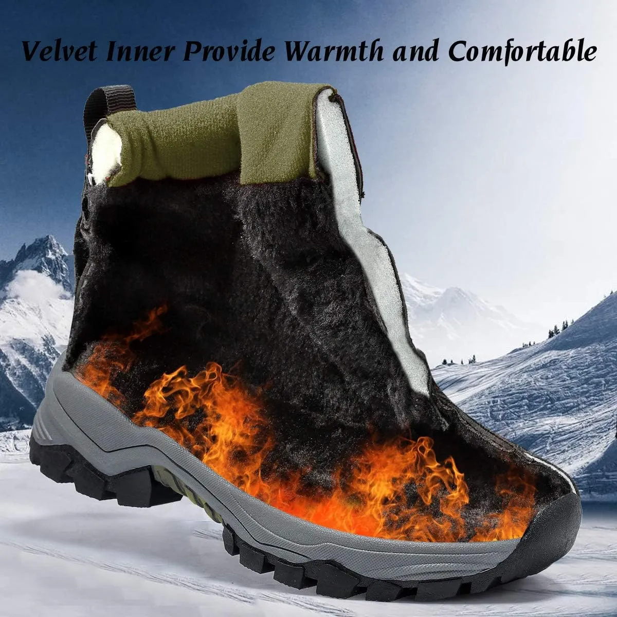 JMFCHI Kids Hiking Boots Boys Girls Outdoor Walking Climbing Sneaker Comfortable Non-slip Snow Shoes Hiker Boot Antiskid Steel Buckle Sole