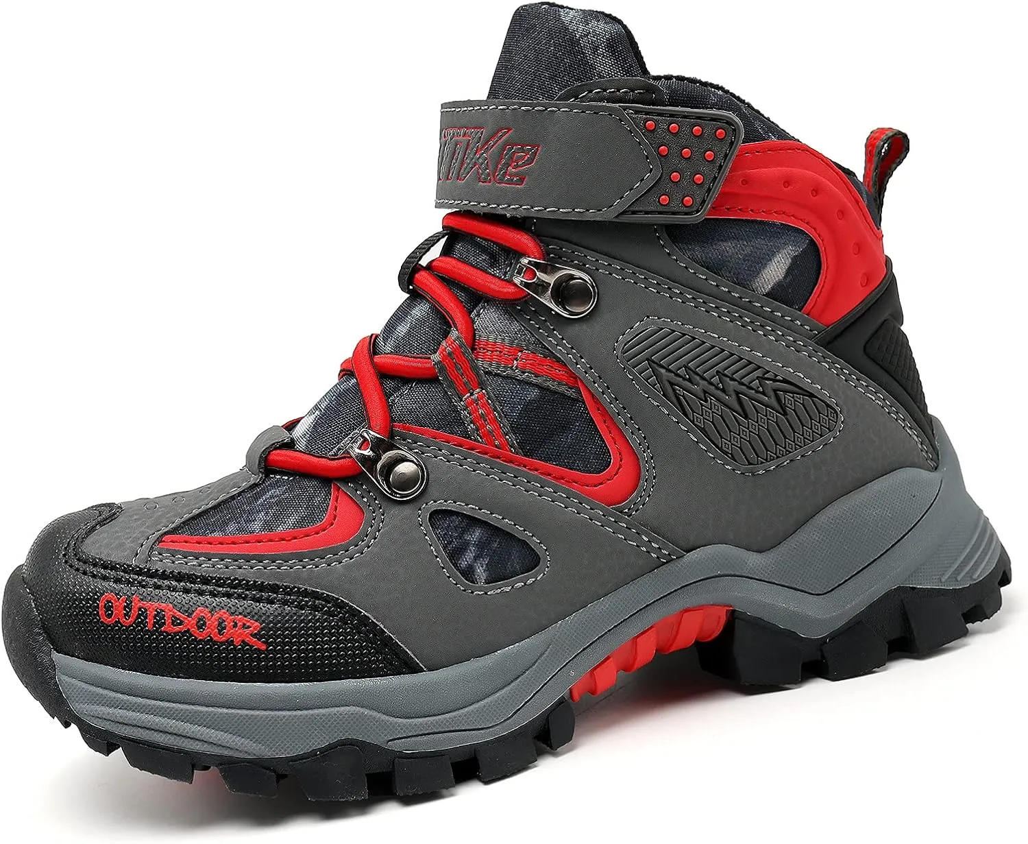JMFCHI Kids Hiking Boots Boys Girls Outdoor Walking Climbing Sneaker Comfortable Non-slip Snow Shoes Hiker Boot Antiskid Steel Buckle Sole