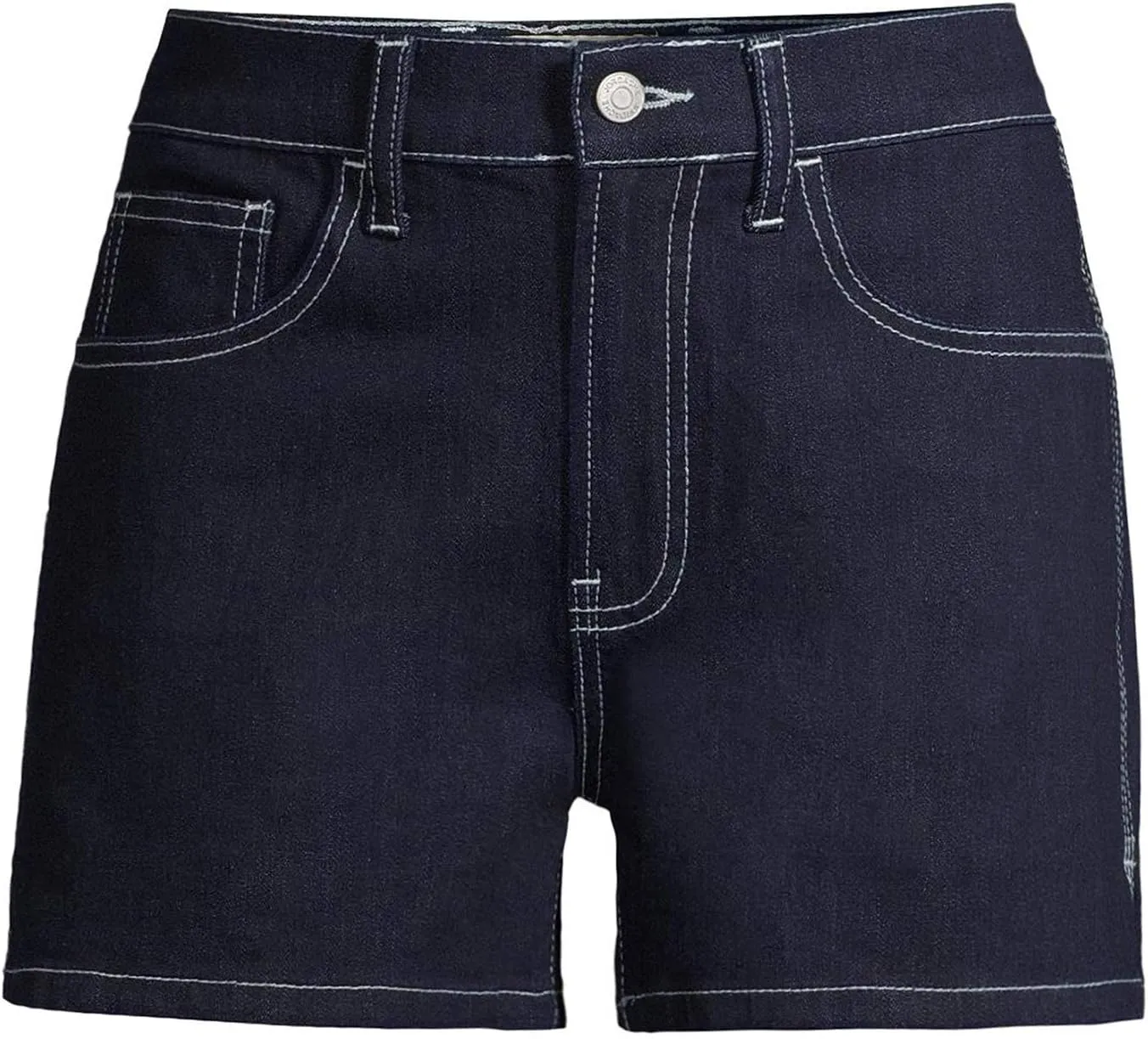 Jordache Vintage Women's Cindy Triple Needle High Rise Shorts (Dark Wash)